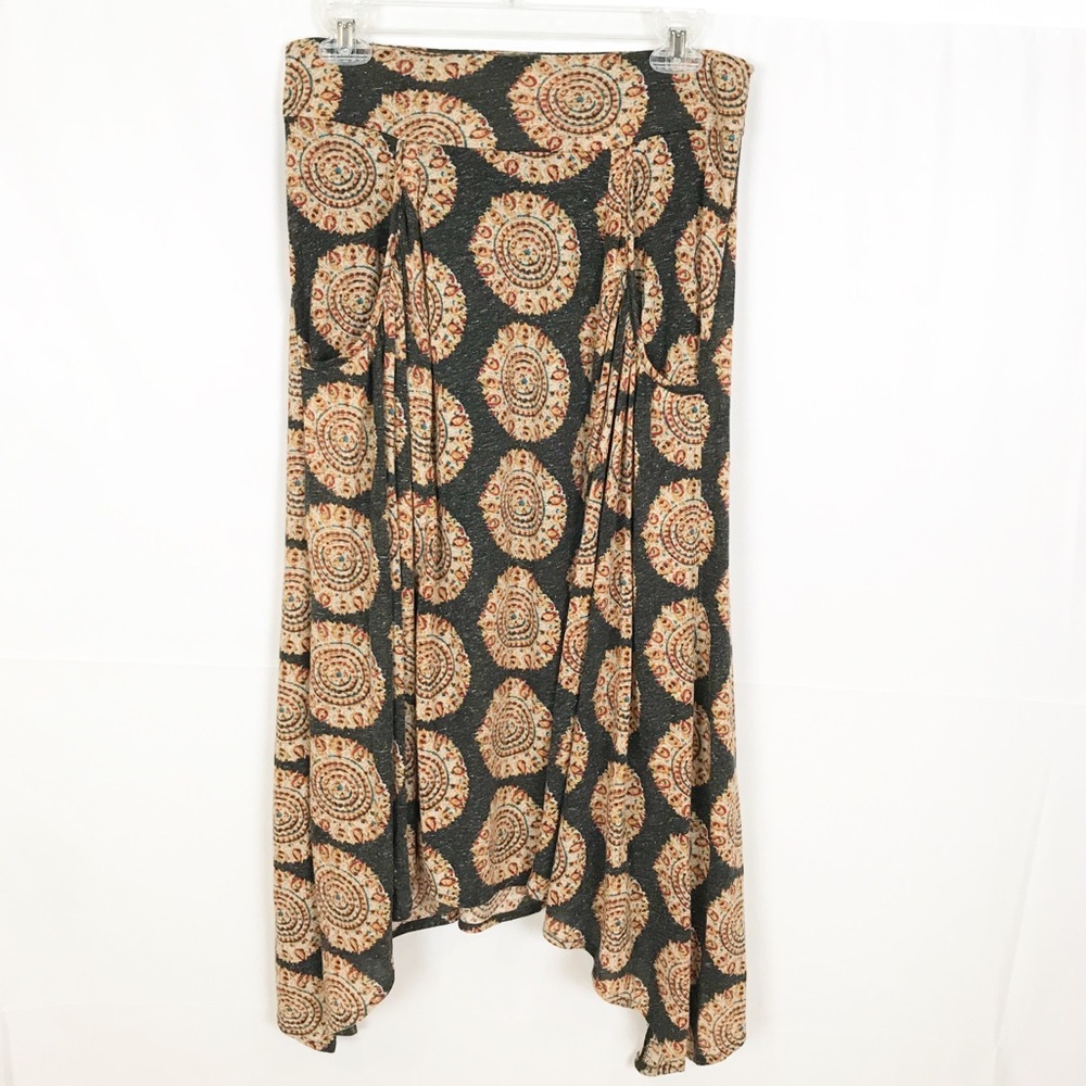 FREE PEOPLE High Low Hem Pocketed Skirt-Boho-Small